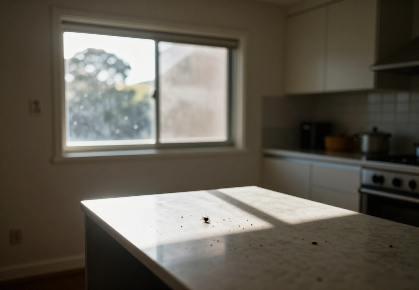 Rodent droppings in a Normanhurst garage before treatment